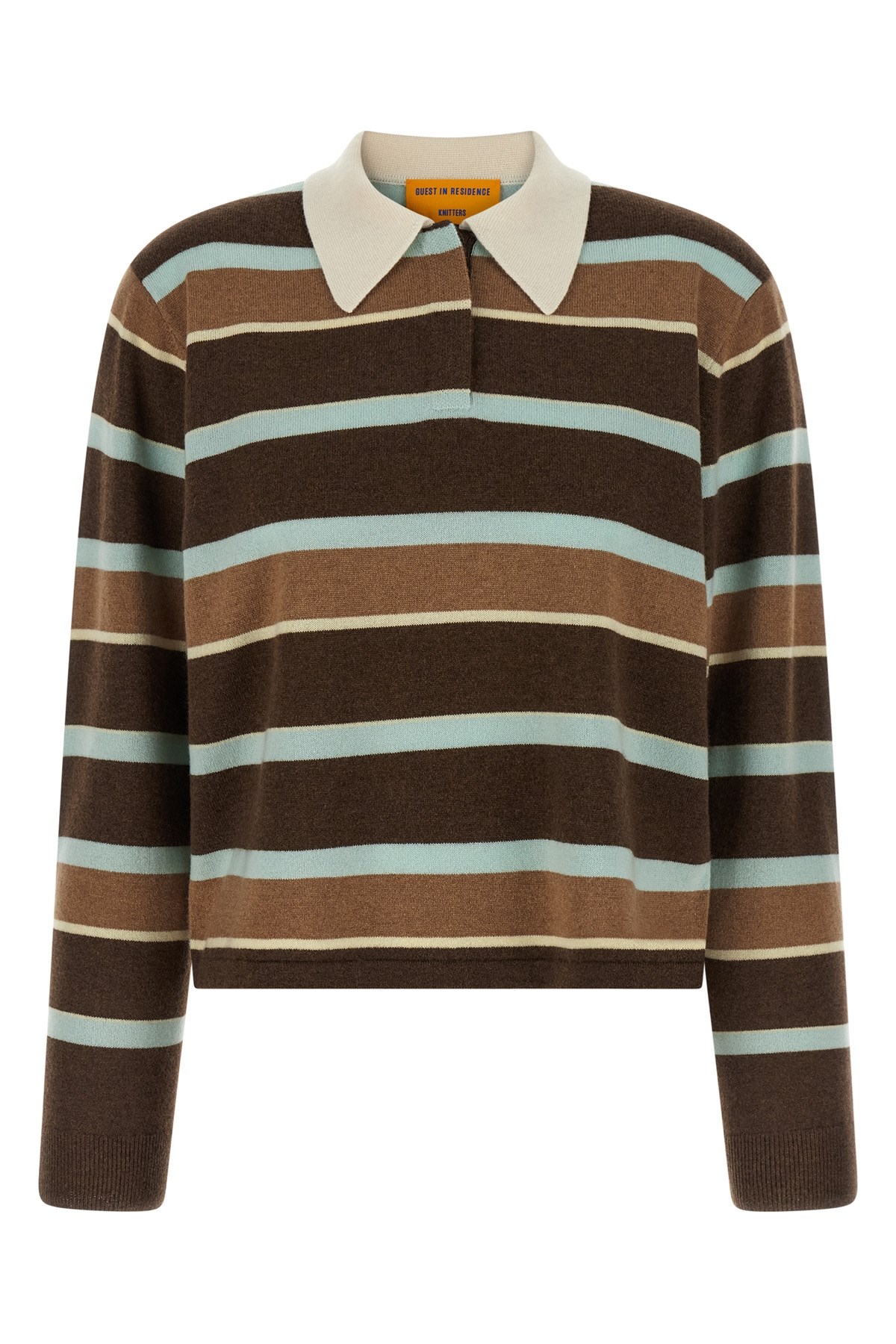 Guest In Residence 'cropped Stripe Rugby' Sweater In Multi