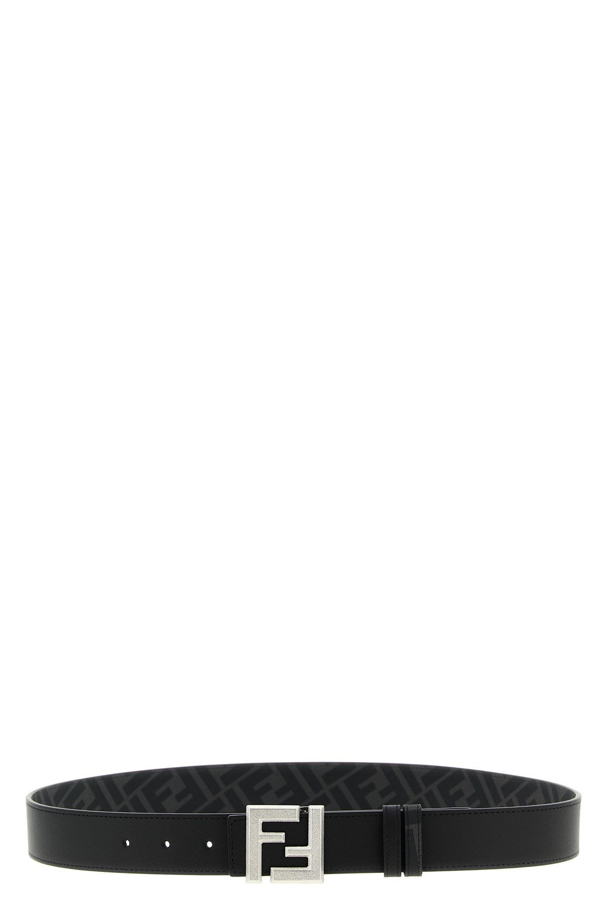 Fendi Black Ff Buckle Reversible Belt In Black