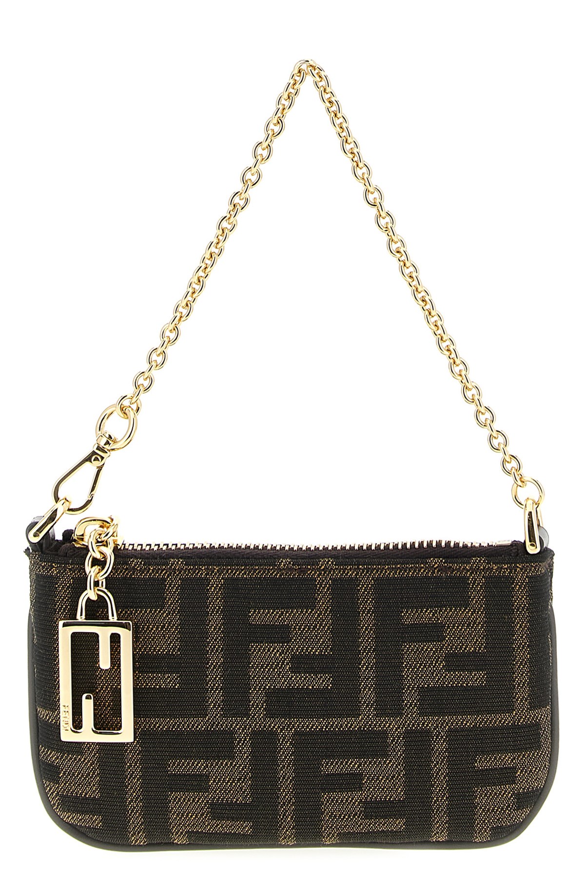 Fendi 'mini Flat Zucca' Flat Pouch In Brown