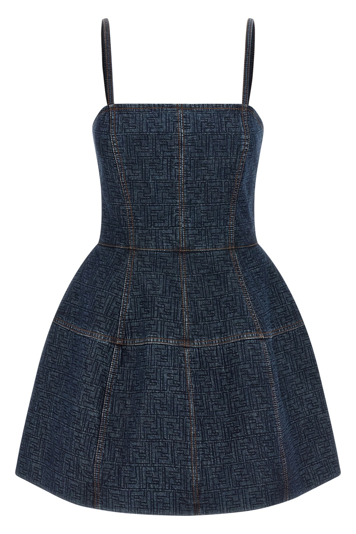 Fendi 'ff' Denim Dress In Blue