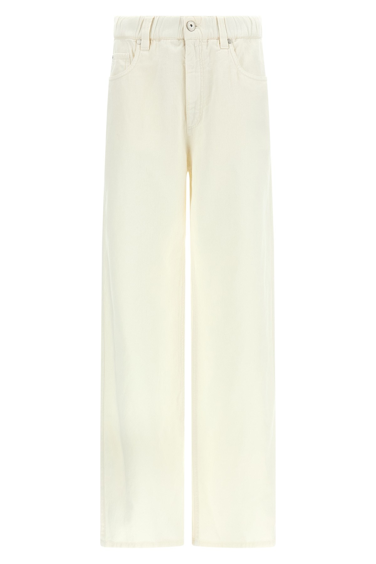Brunello Cucinelli Crop Pants With Belt Loops And Pockets In Sand