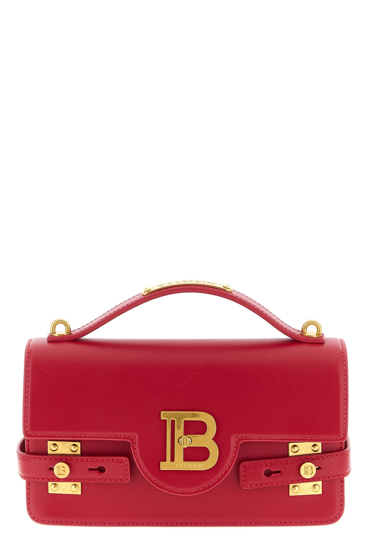 Balmain B Buzz 24 Crossbody Bag Top Handle In Red