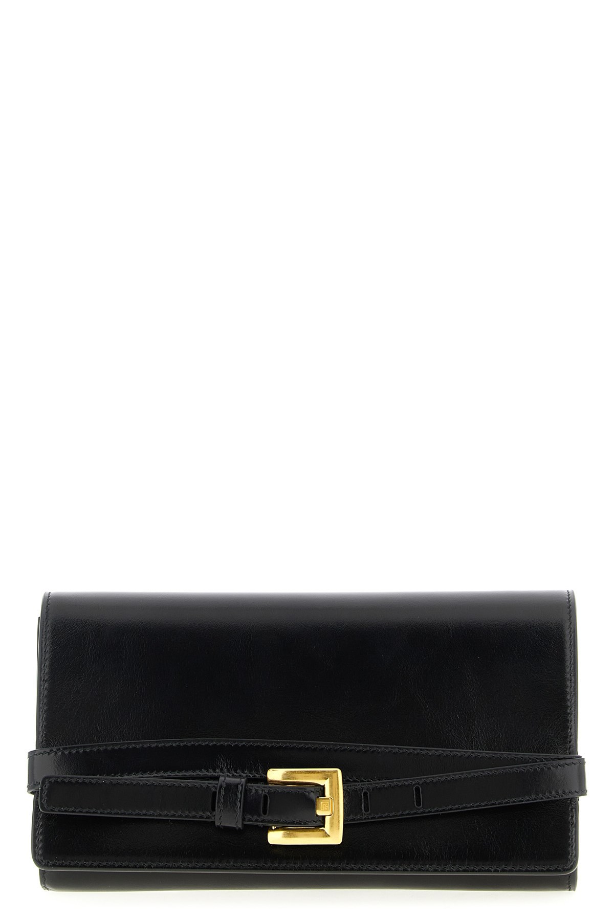 Balmain Shuffle Wallet Chain Buckle Detail Strap In Black