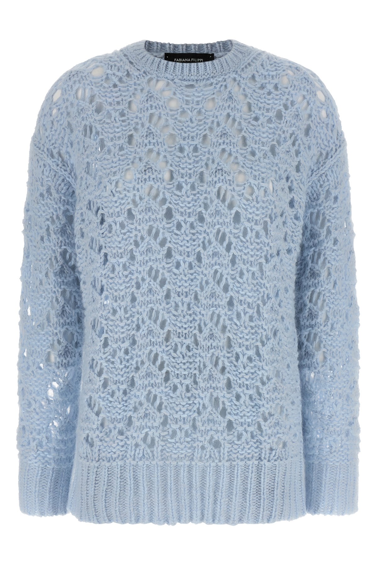 Fabiana Filippi Openwork Sweater Sweaters And Cardigans Light Blue In Blue