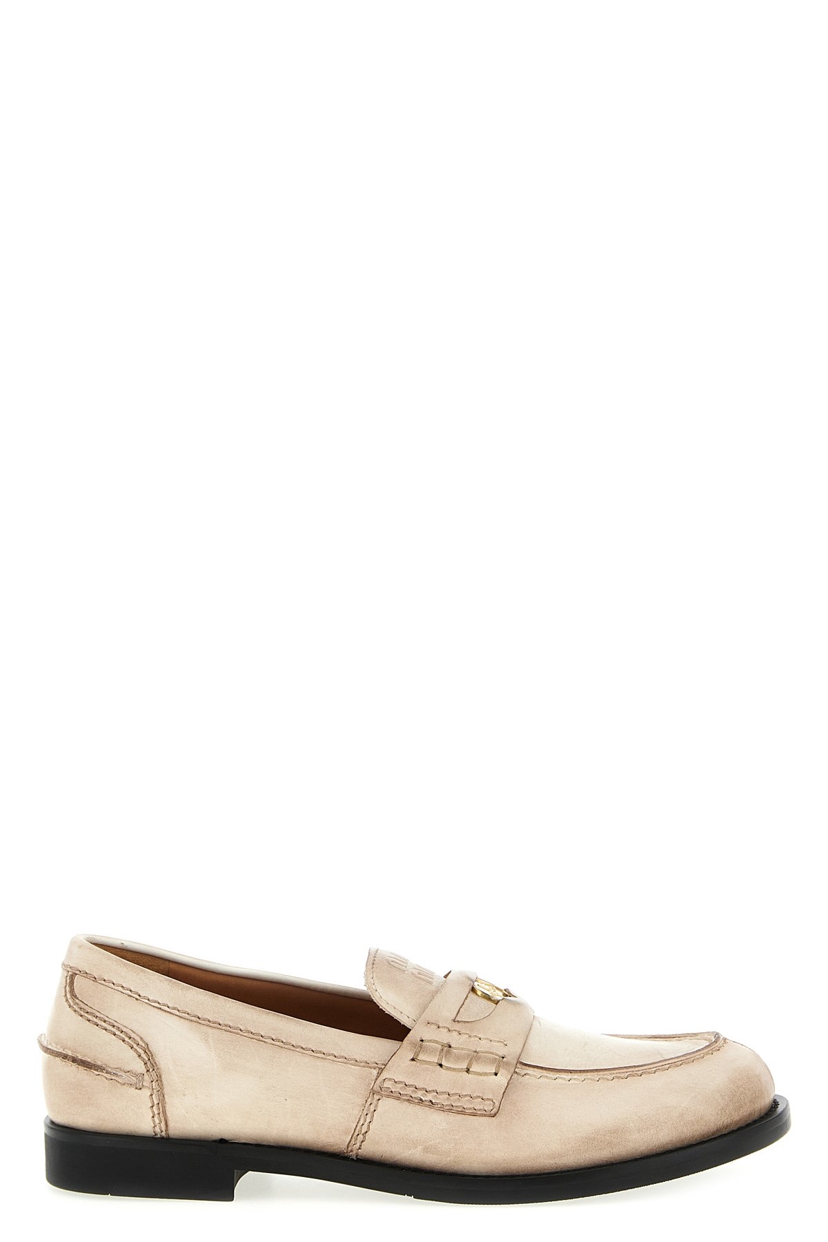MIU MIU Waxed Leather Loafers