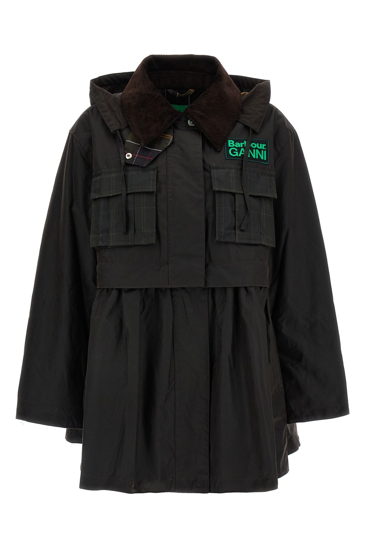 Barbour Parka X Ganni In Black