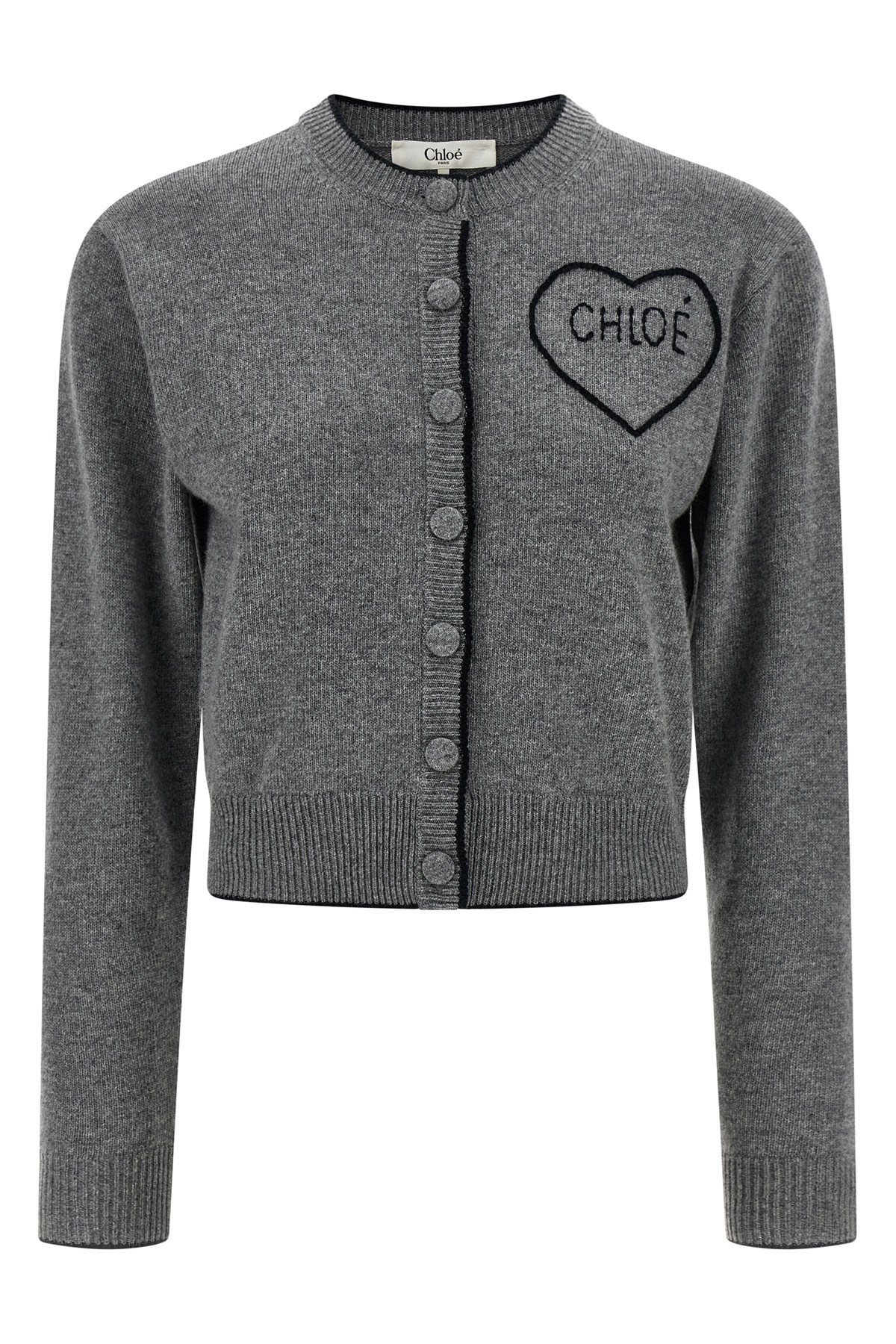 Chloé Embroidery Cardigan In Gray