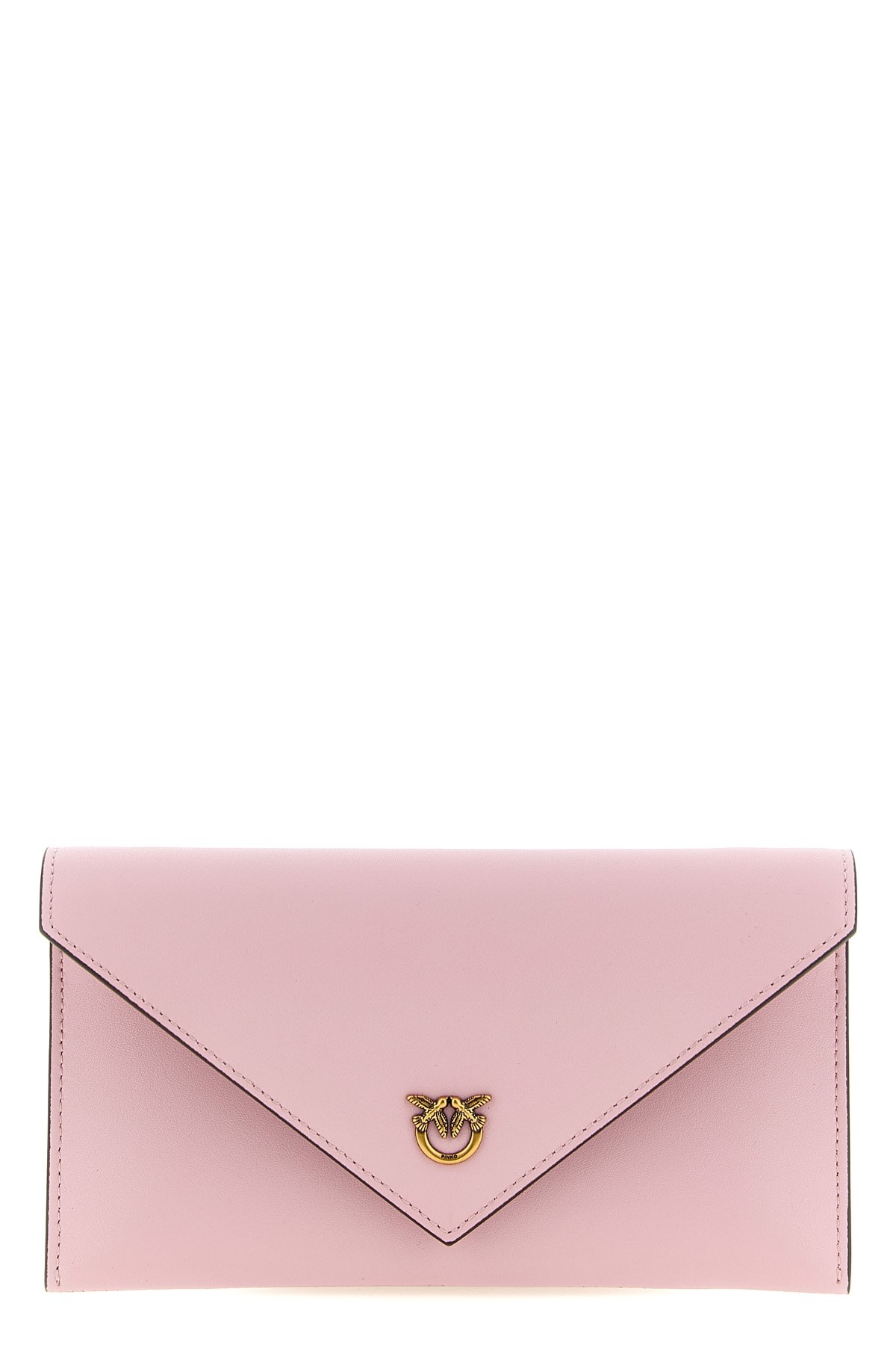 Pinko Flat Mini Wallet On Chain In Pink