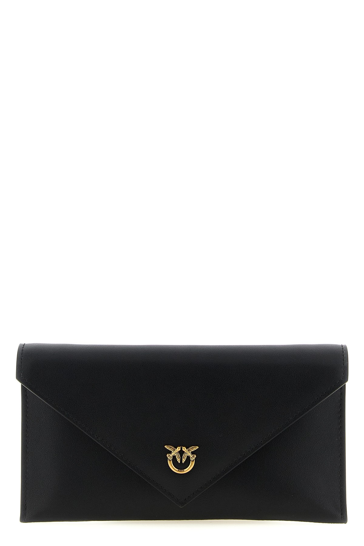 Pinko 'flat Mini' Wallet On Chain In Black
