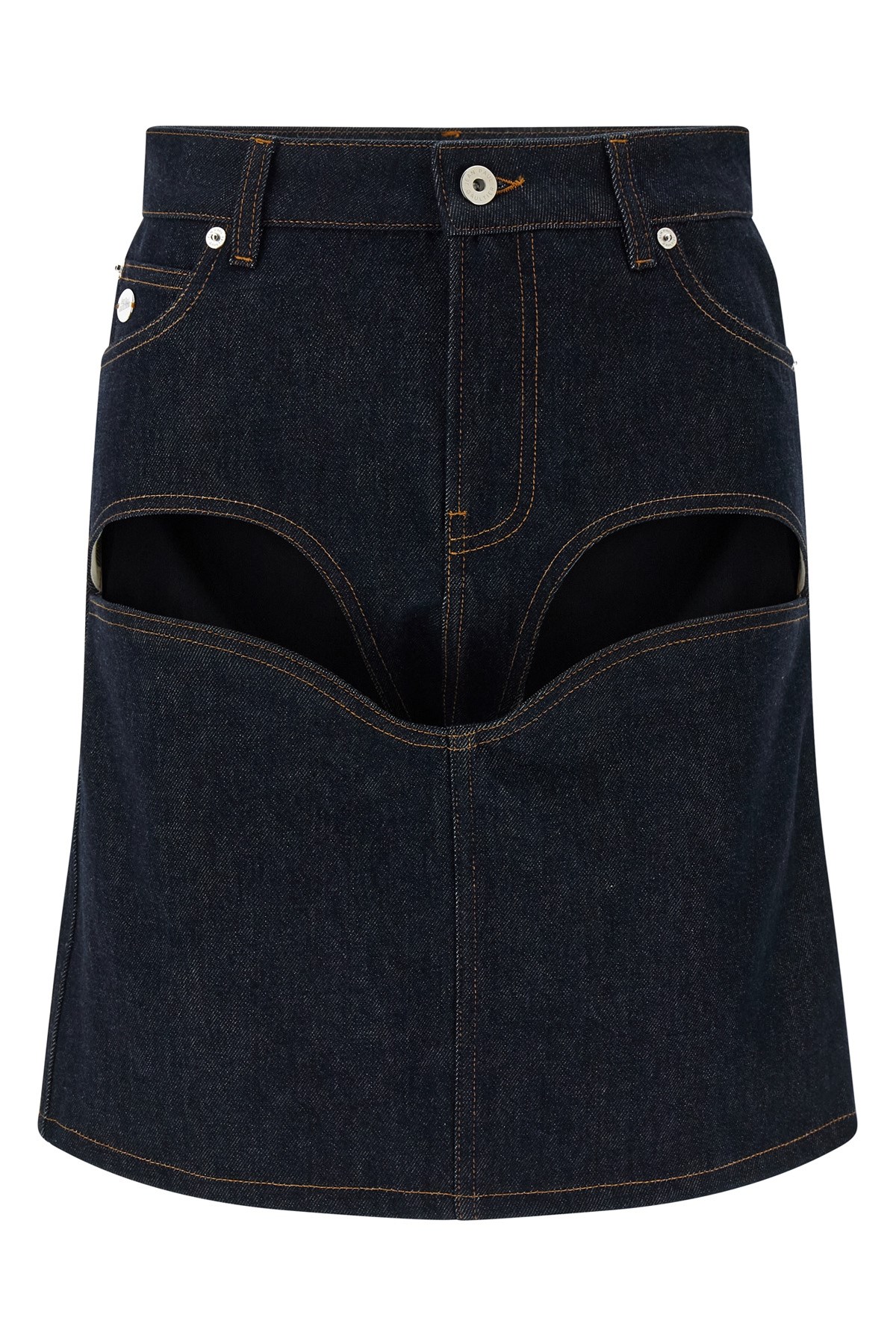 JEAN PAUL GAULTIER Gonna 'Denim Mini Skirt With Cuts And Turn Up'