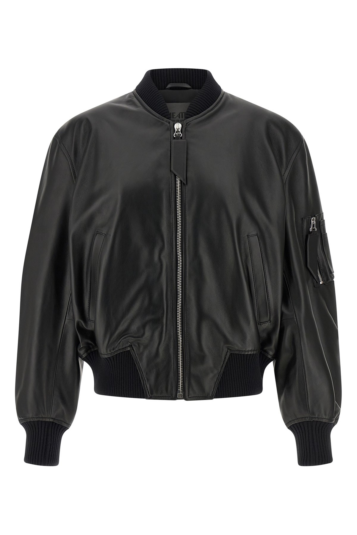Leather Bomber Jacket - Size 38 IT