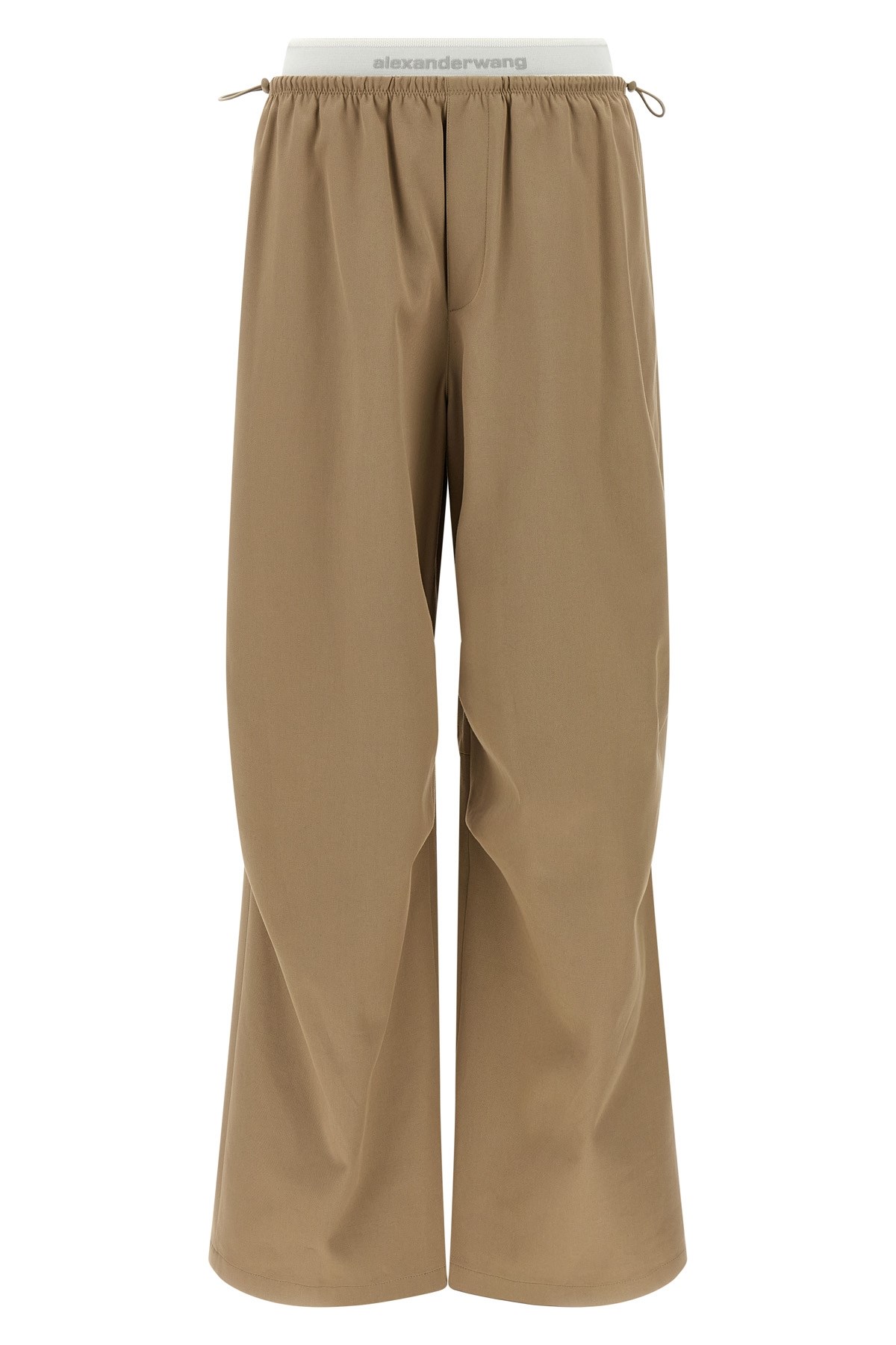 Alexander Wang Double Layer Waist Trousers In Sand