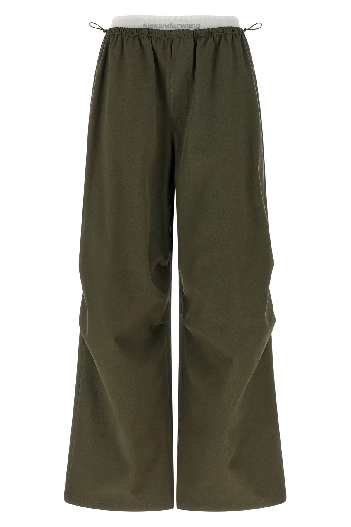 Alexander Wang Double Layer Waist Trousers In Green