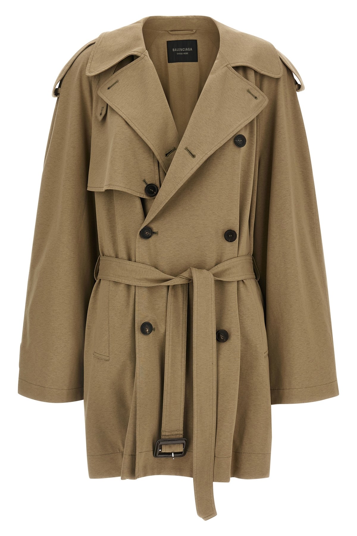 Balenciaga Cotton Trench Coat In Sand