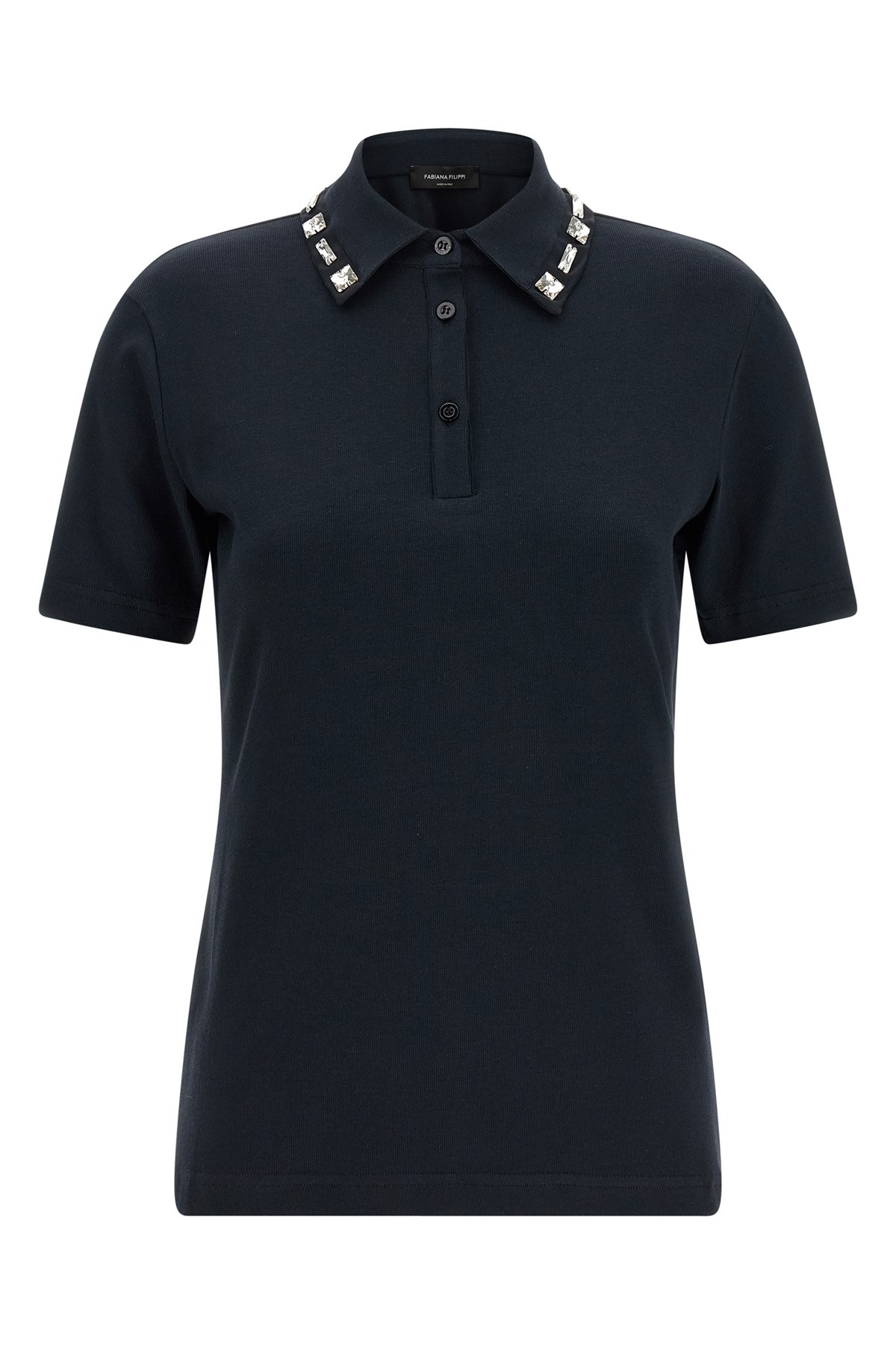 Crystal Collar Polo Shirt - Size 40 IT