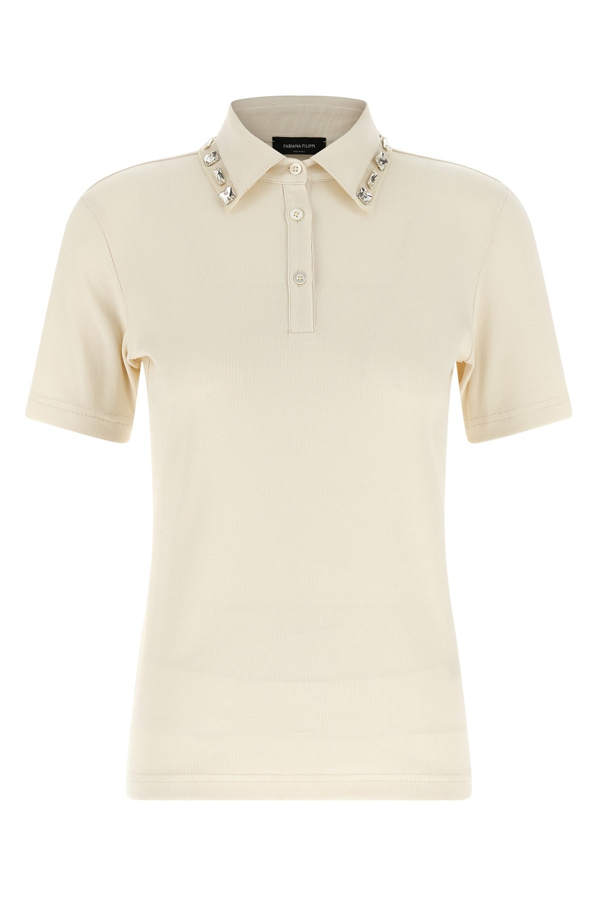 Crystal Collar Polo Shirt - Size 44 IT