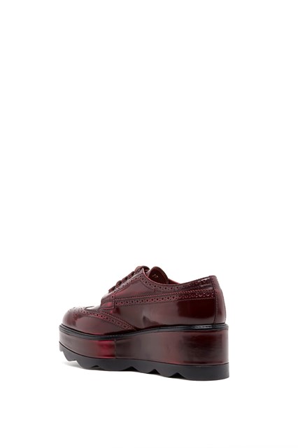 calf leather lace-up shoes with wave platform
