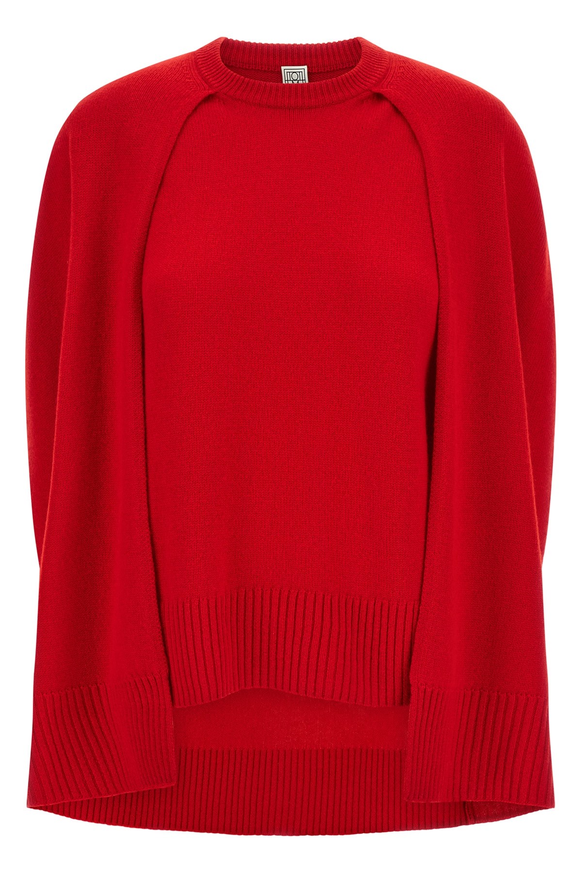 Totême 'crew Cape Knit' Sweater In Red
