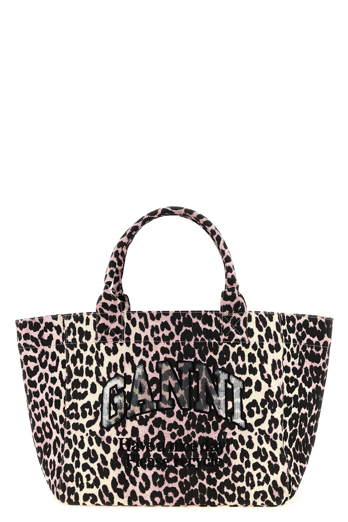 'Leopard Medium Tote' Shopping Bag