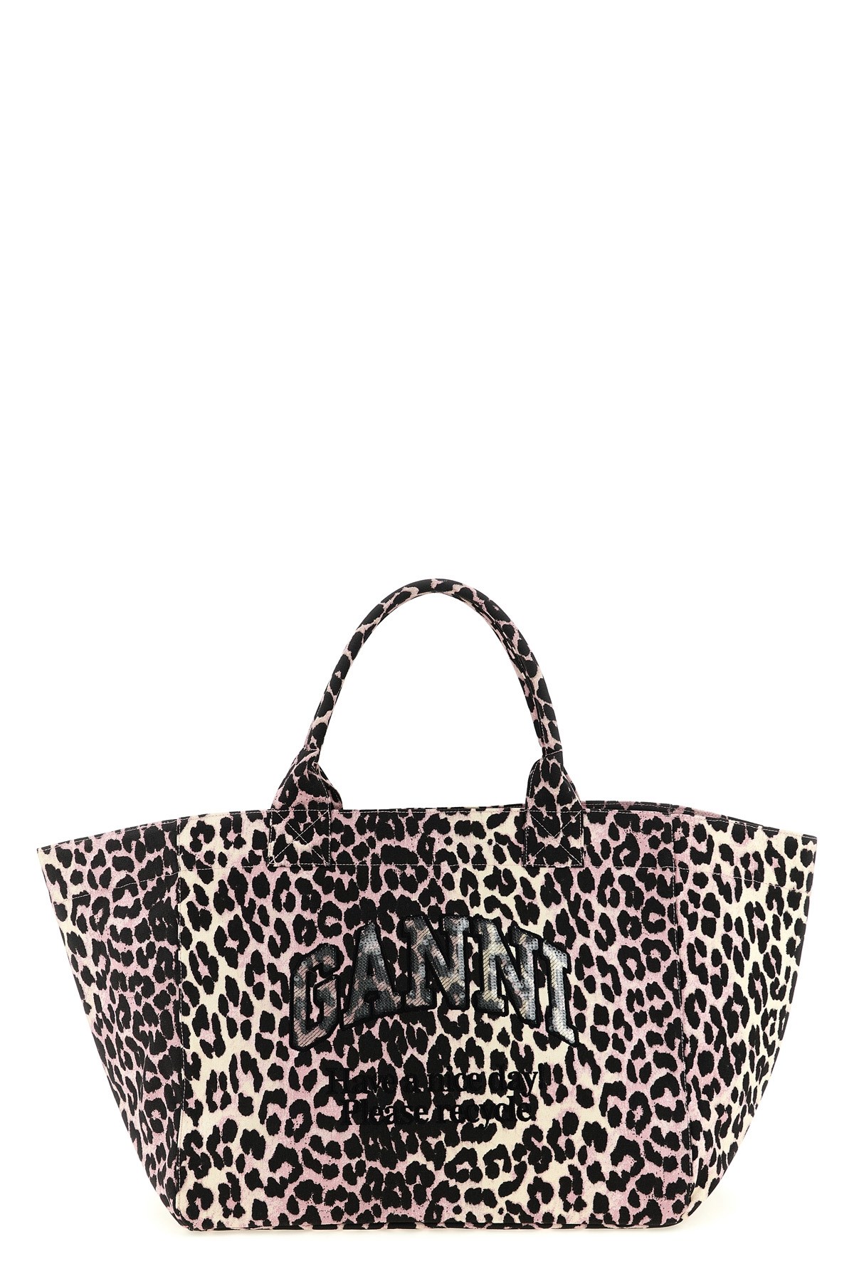 'Leopard Sequin Xxl Tote' Shopping Bag