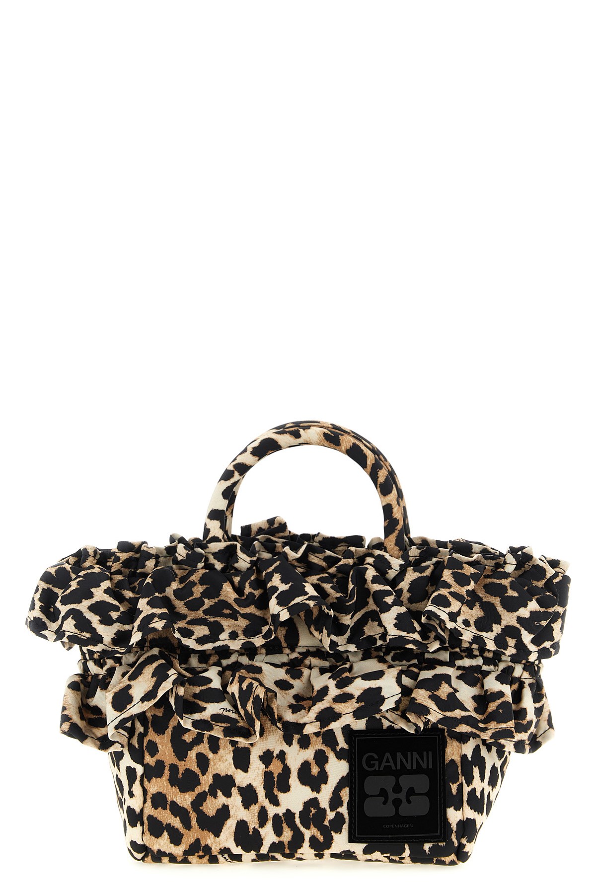 'Mini Shopper Ruffle Print' Handbag