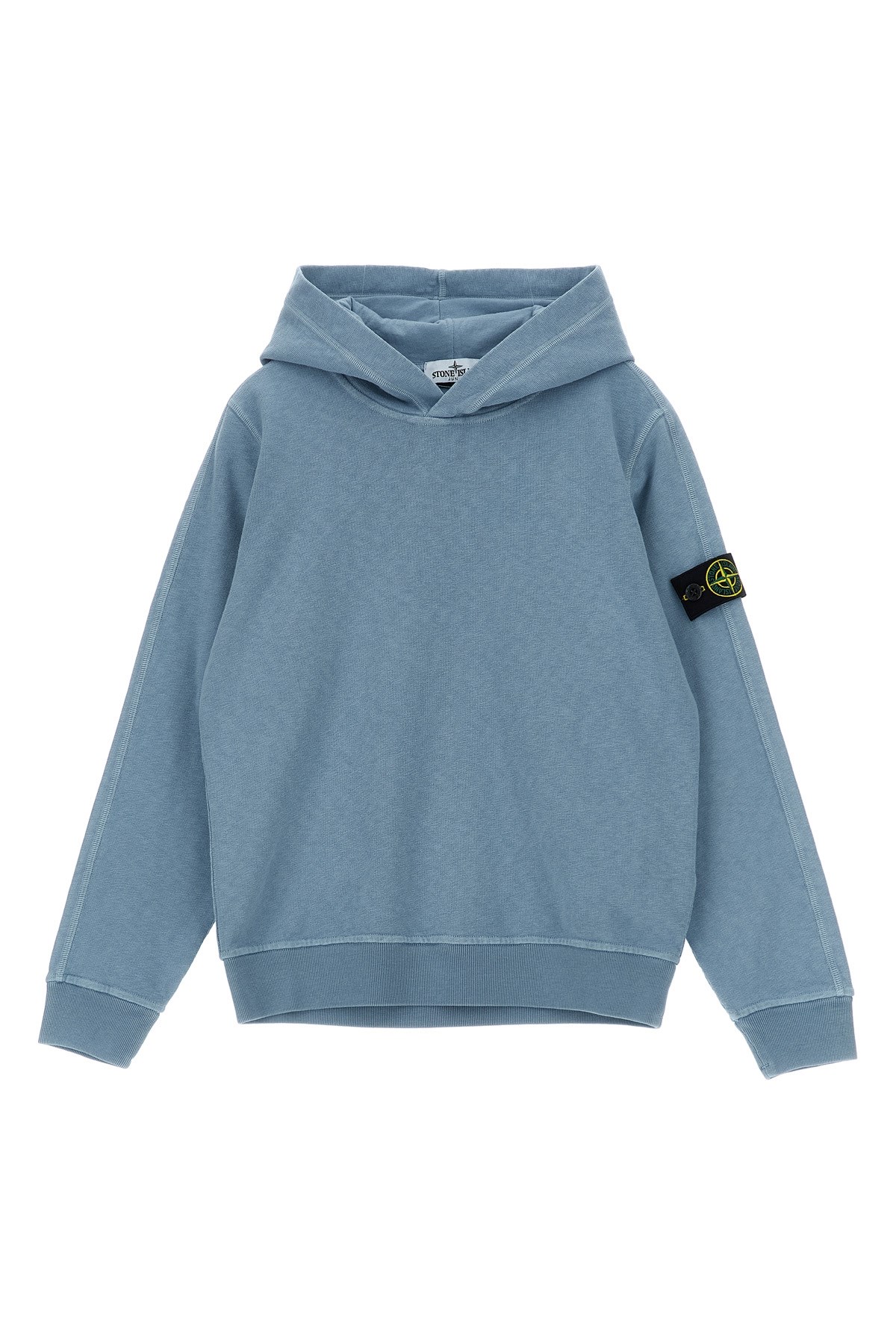 STONE ISLAND JUNIOR Kapuzenpullover Aus Malfilé-Baumwolle　マルフィレコットンを使用したSTONE ISLAND JUNIORパーカー STONE