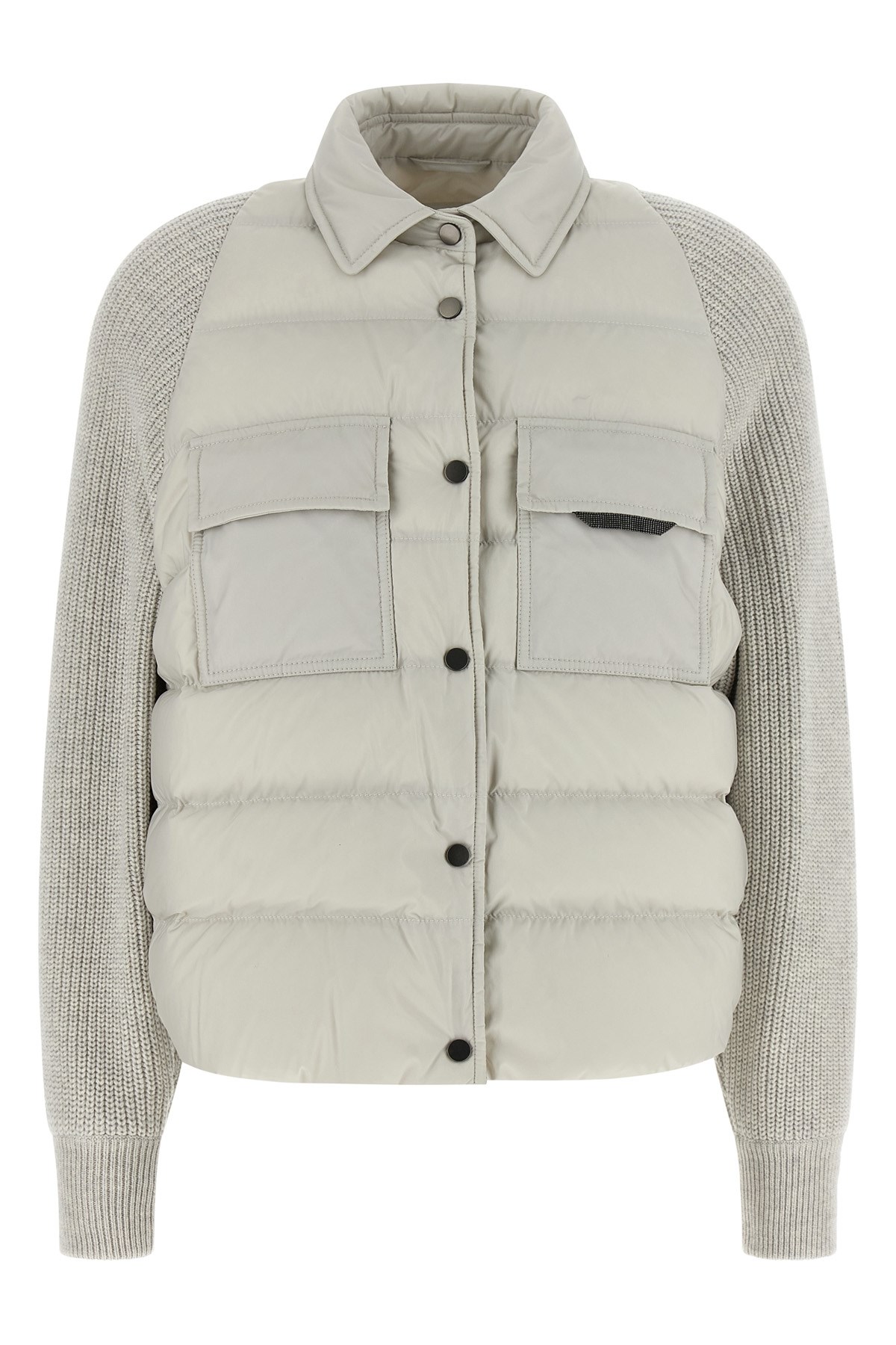 'Shiny Flap Detail' Down Jacket - Size 38 IT
