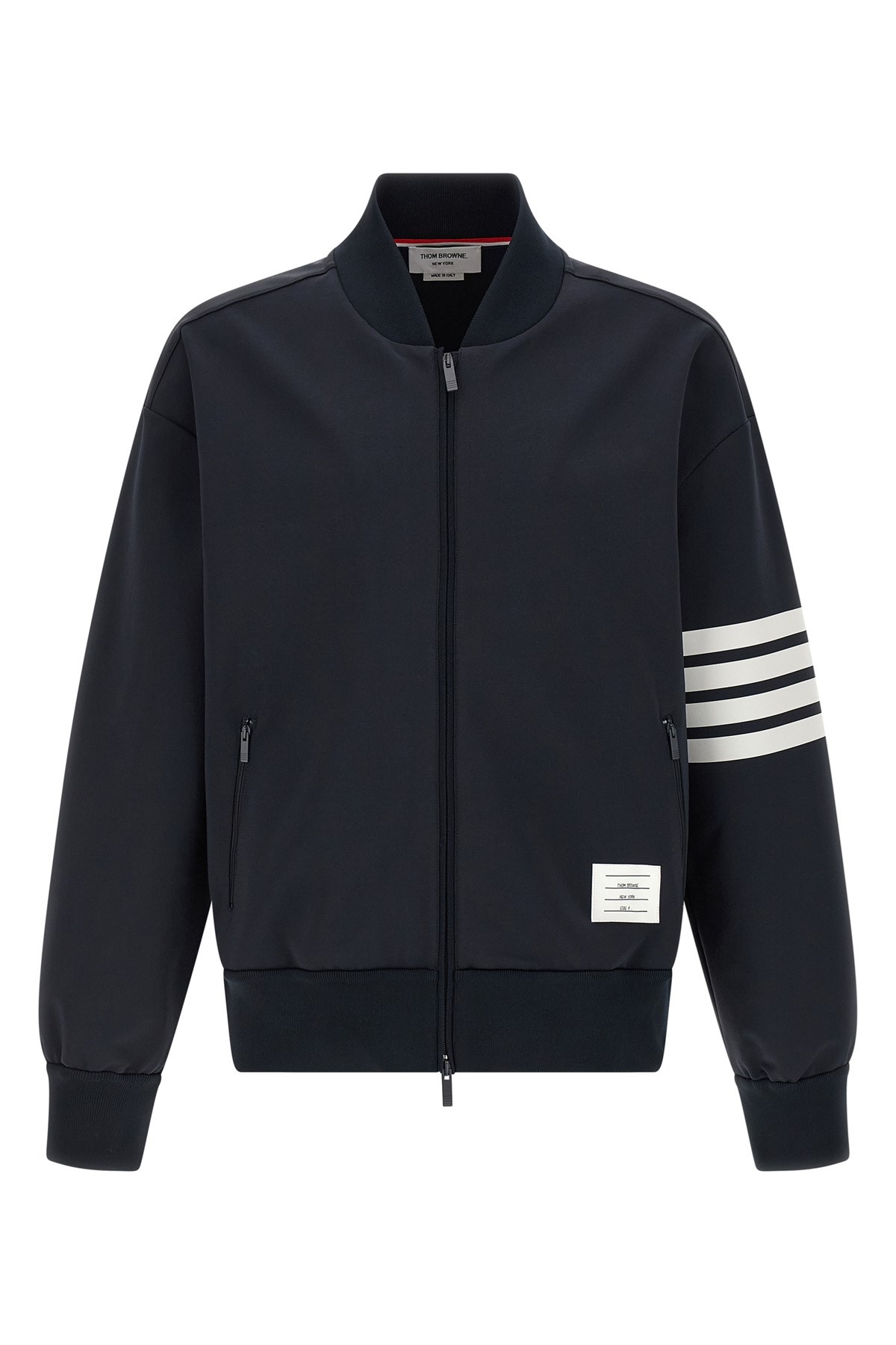 Thom Browne Tech Viscose Bomber Jacket In Blue