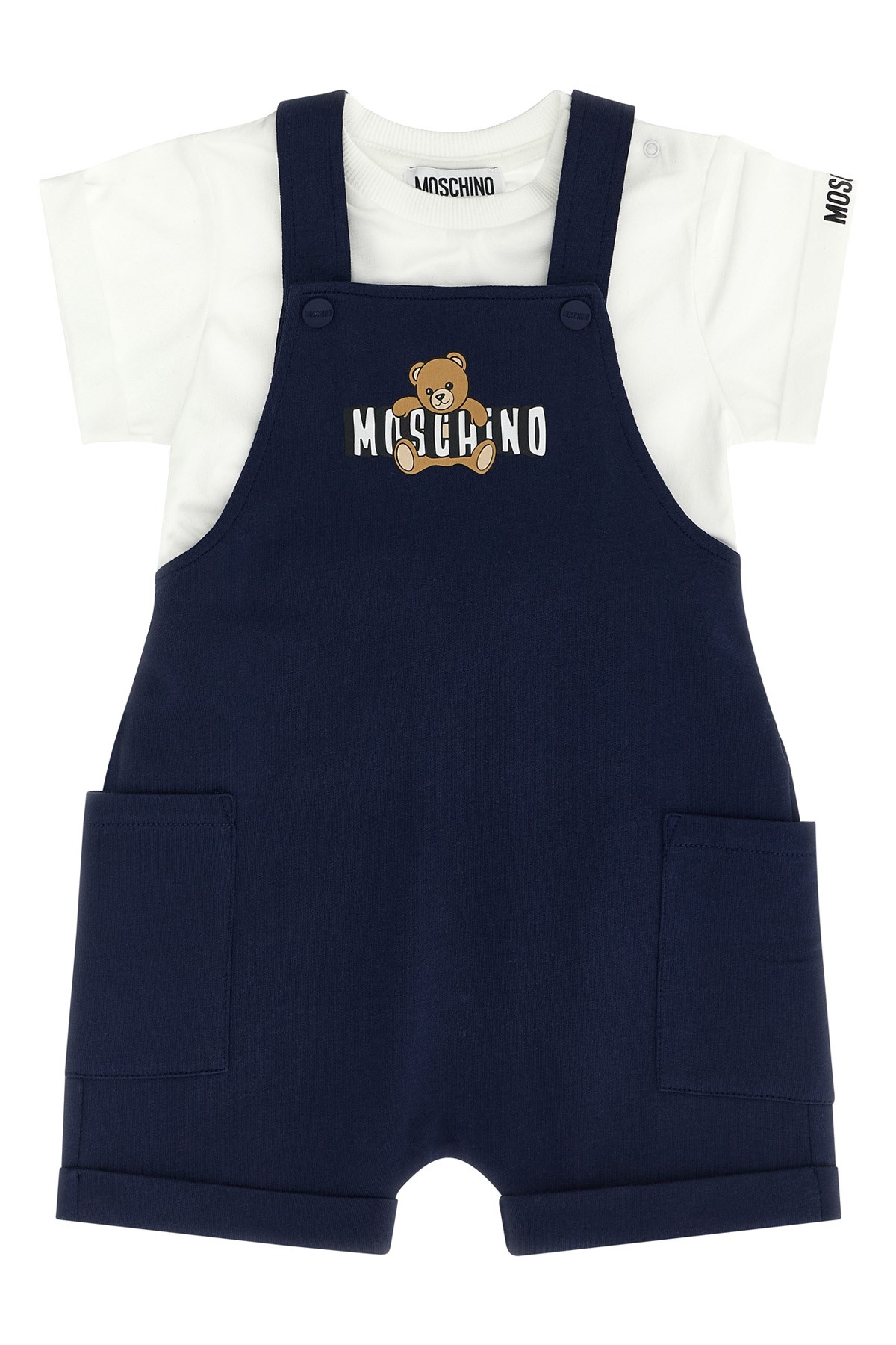 'Moschino Teddy Bear' T-Shirt + Dungarees Set - Size 3-6