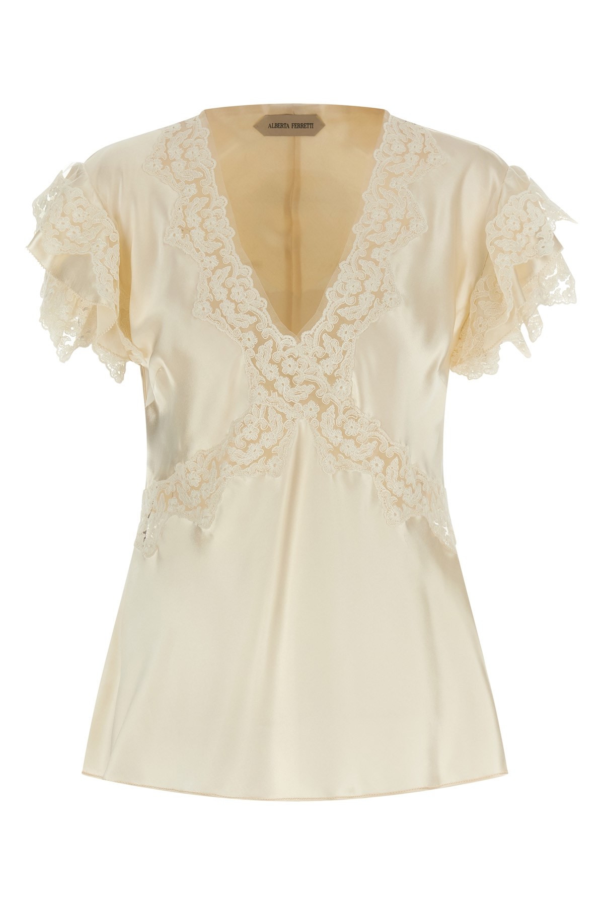 ALBERTA FERRETTI Satin And Lace Top