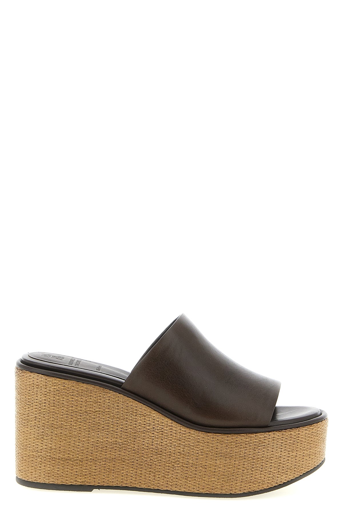 Leather And Raffia Wedges - Size 38