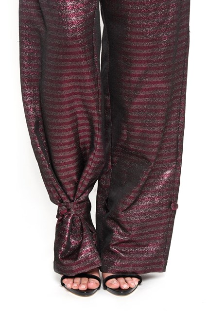 Striped glittered lurex jumpsuit