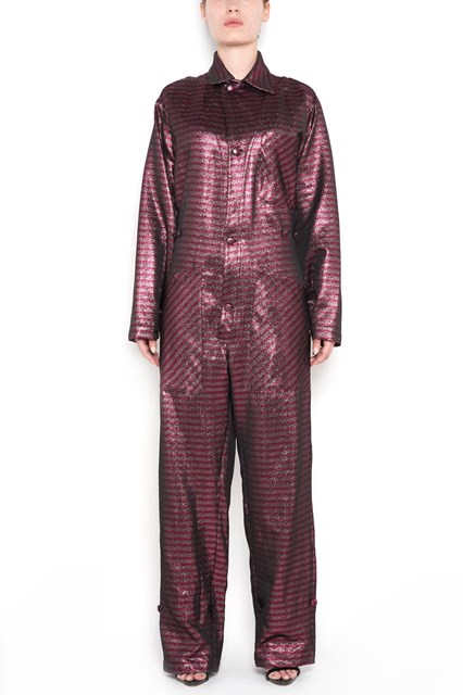 Striped glittered lurex jumpsuit