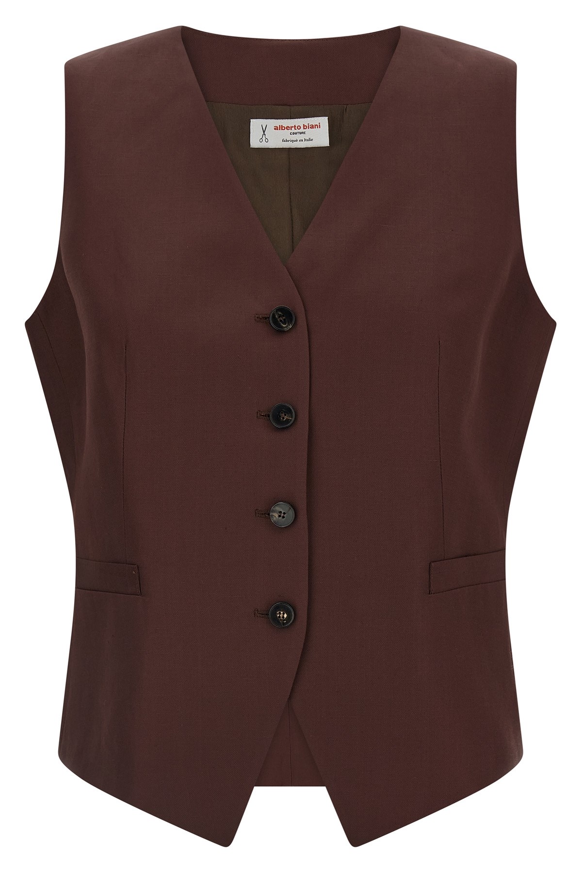 Viscose And Linen Vest - Size 40 IT
