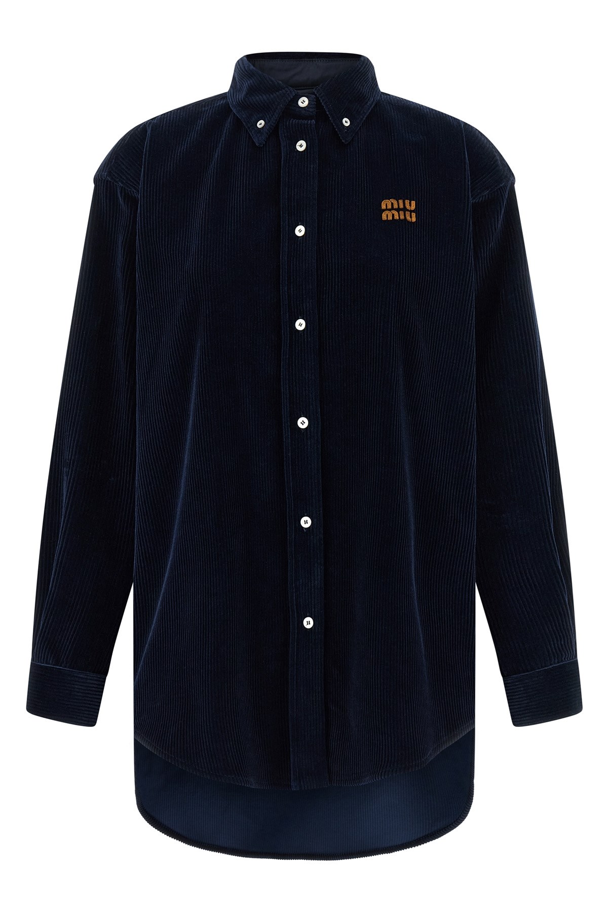 MIU MIU Camicia Velluto E Pelle