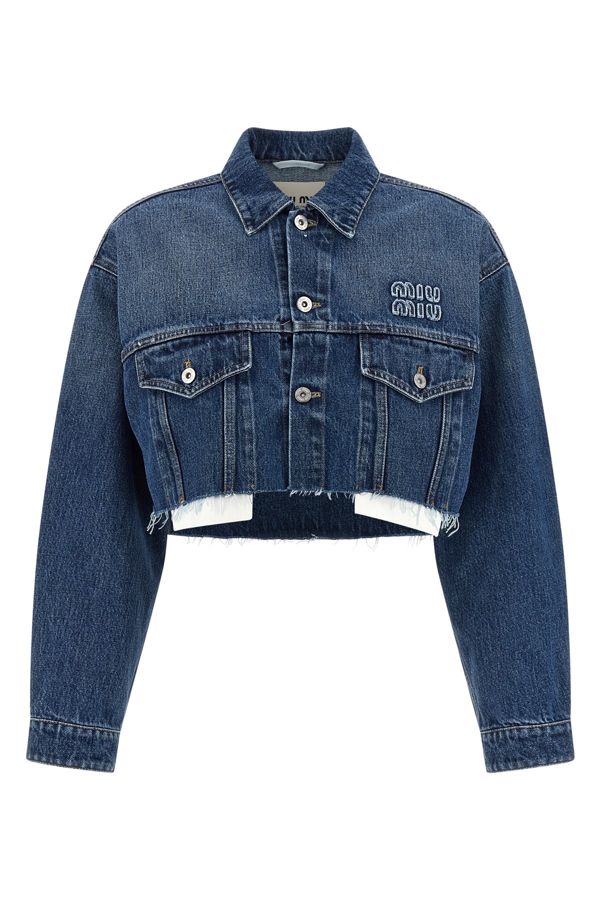 Miu Miu MIU MIU Cropped-Jeansjacke　MIU MIU クロップドデニムジャケット