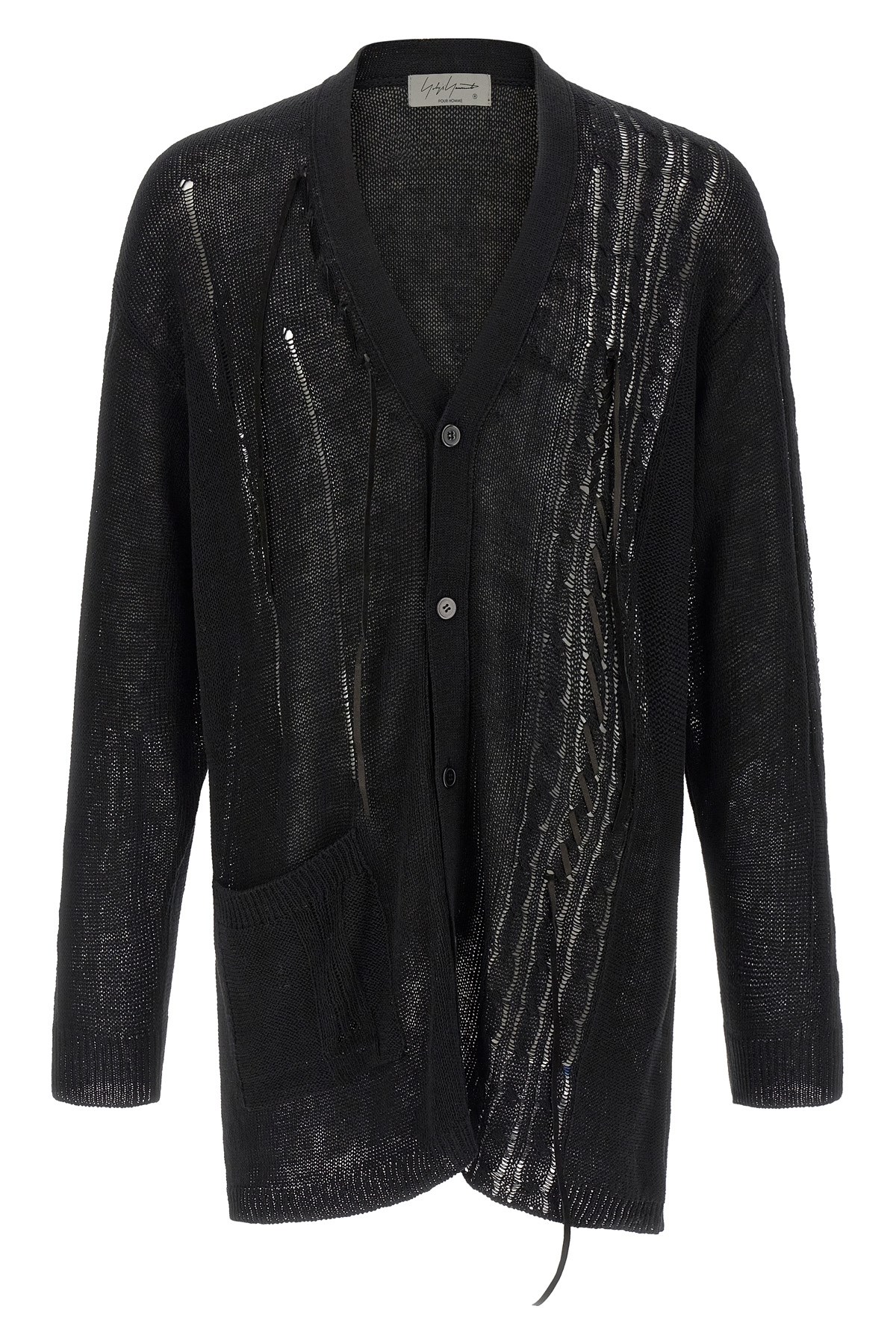 YOHJI YAMAMOTO Cardigan Mit Schnürung　YOHJI YAMAMOTO レース付きカーディガン YOHJI