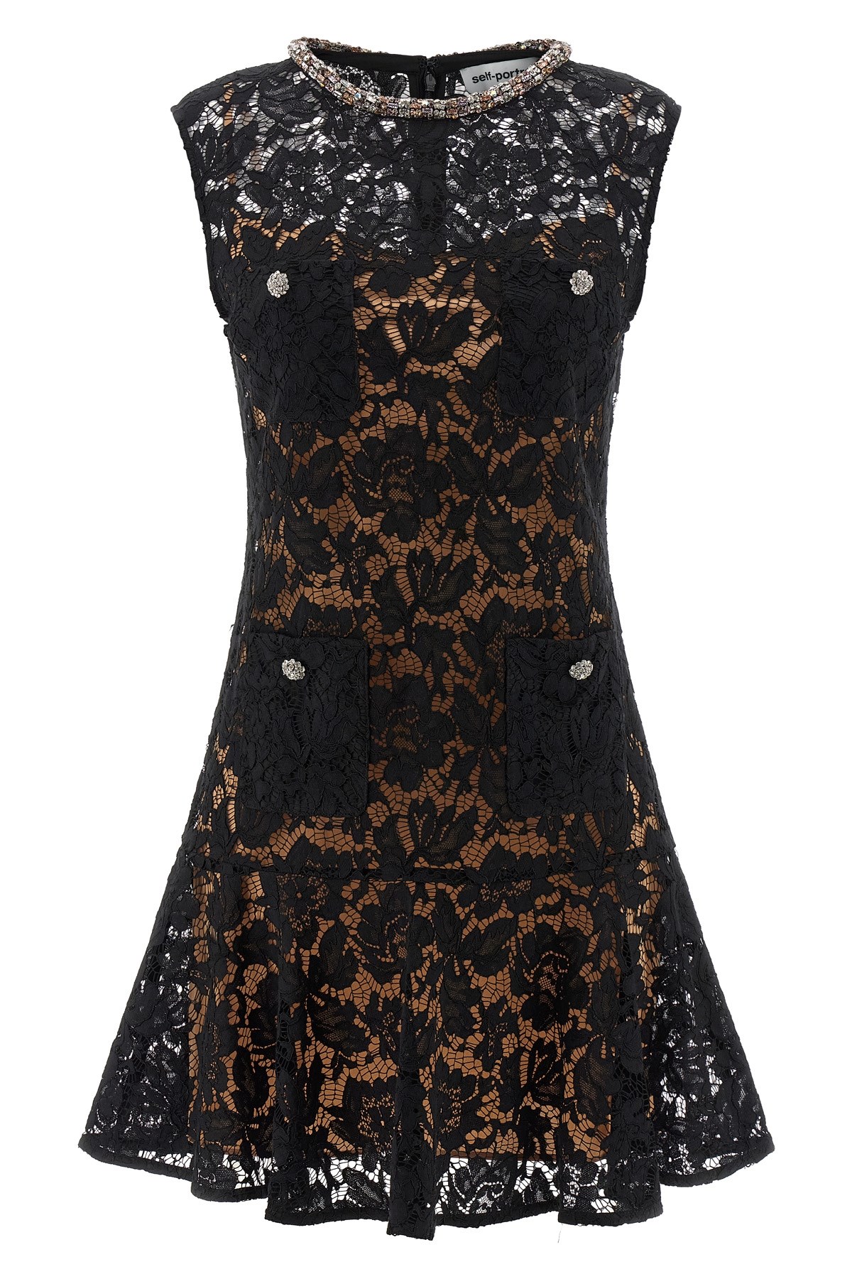 'Black Lace Crystal' Dress - Size 10 UK