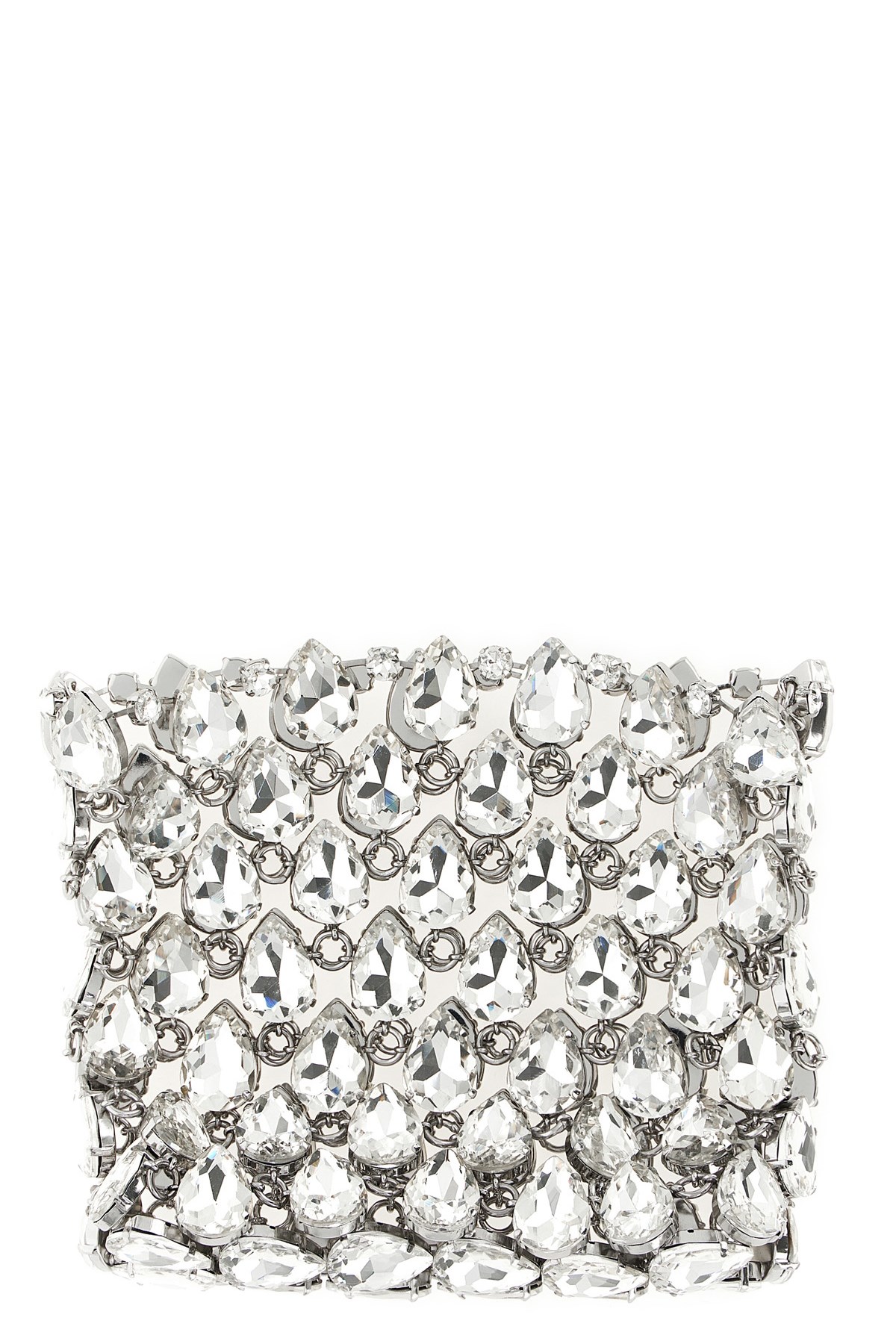 'Silver Crystal Chainmail Mini' Clutch