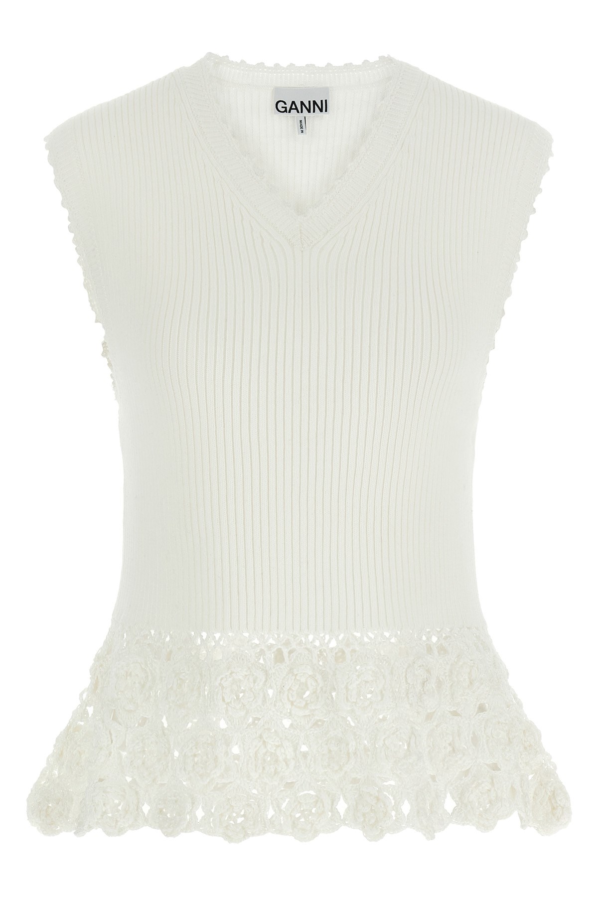 GANNI Weste "Cotton Crochet"　ガニー・ウェスト「コットンかぎ針編み」 GANNI