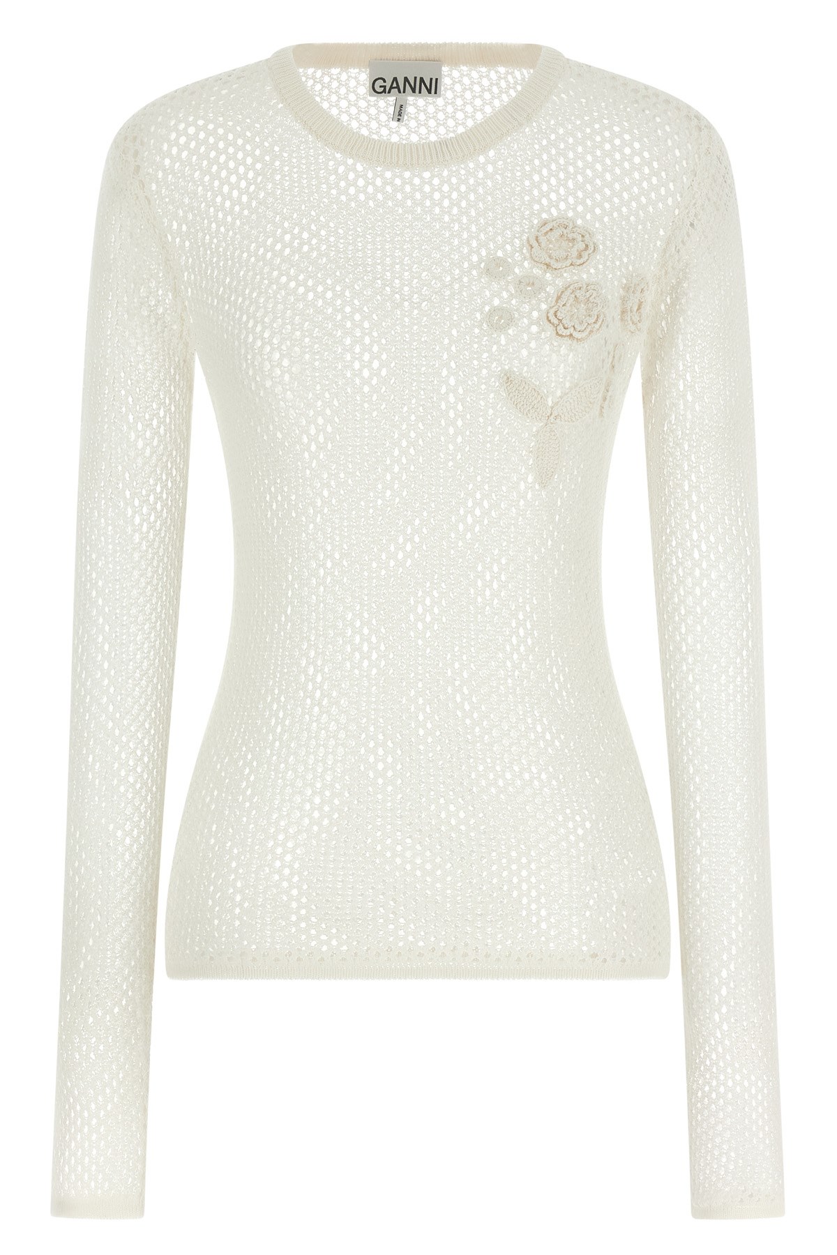 GANNI Pullover Aus Pointelle-Baumwolle　ポインテールコットンを使用したGANNIセーター GANNI