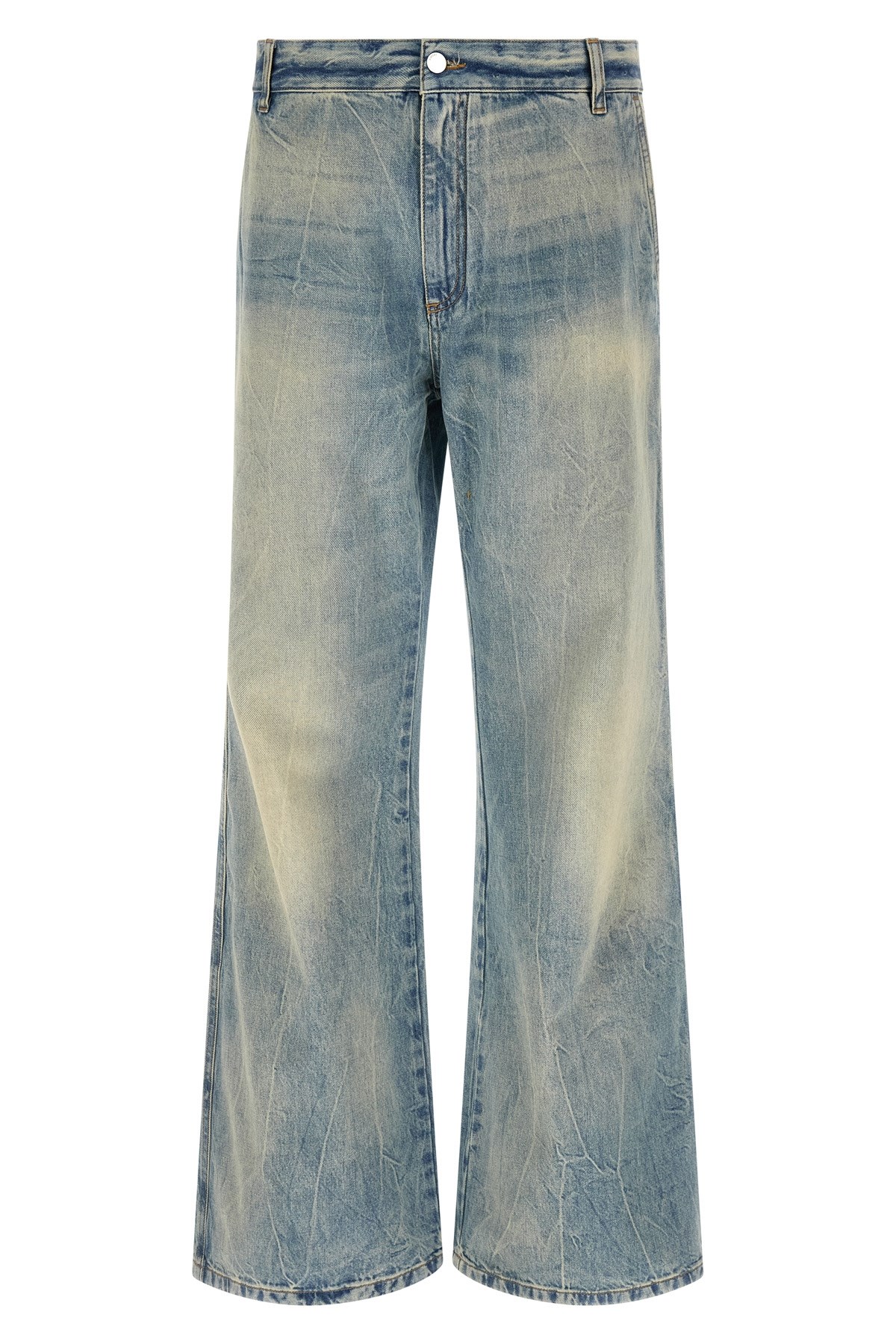 Amiri 'checkered Repair Bootcut' Jeans In Blue