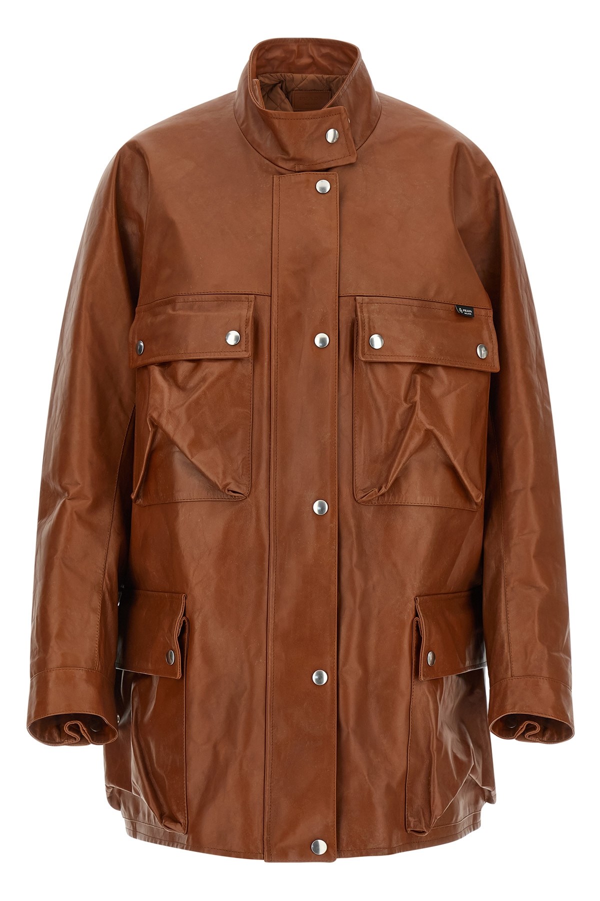 Antiqued Leather Caban - Size 38 IT