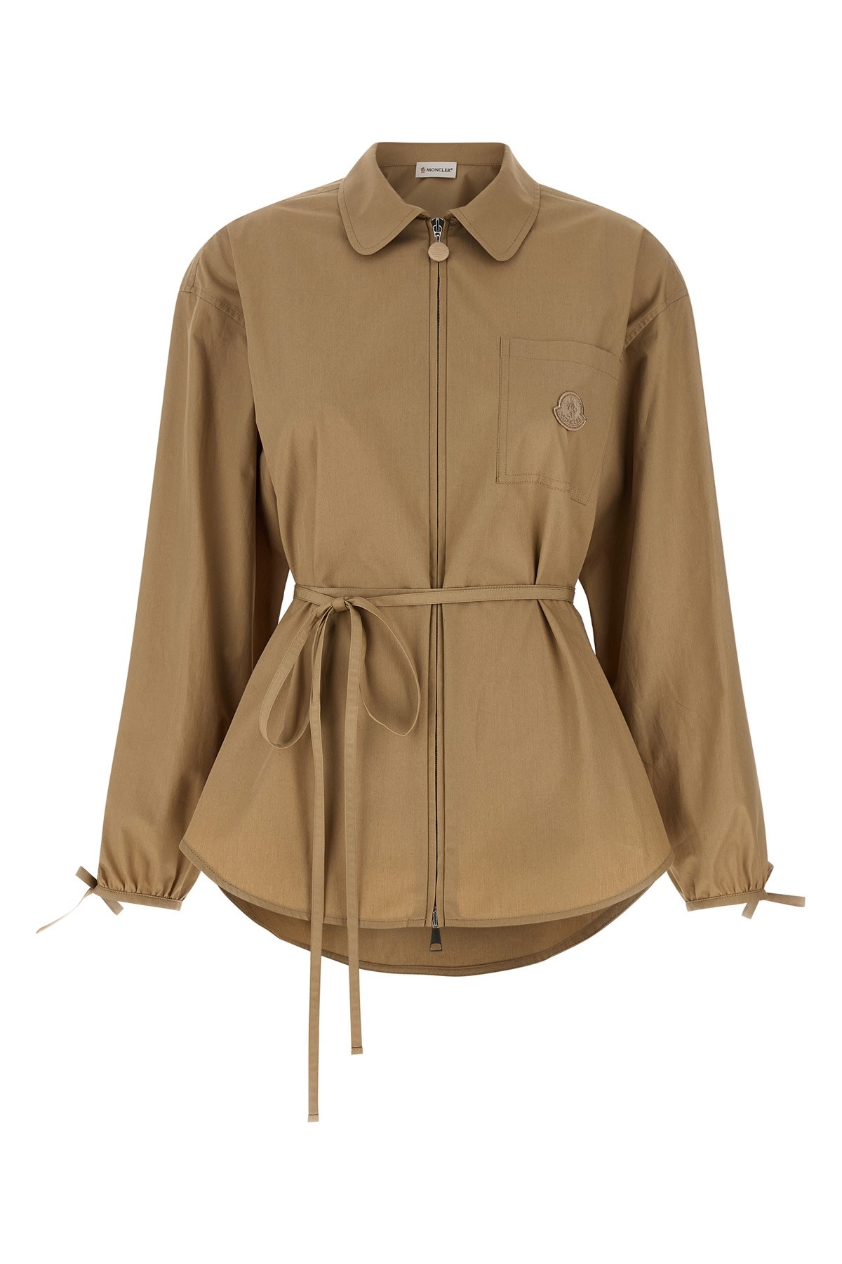 MONCLER Overshirt Aus Ripsband Mit Logoaufnäher　MONCLER ロゴパッチ付きグログランリボン製オーバーシャ​​ツ MONCLER