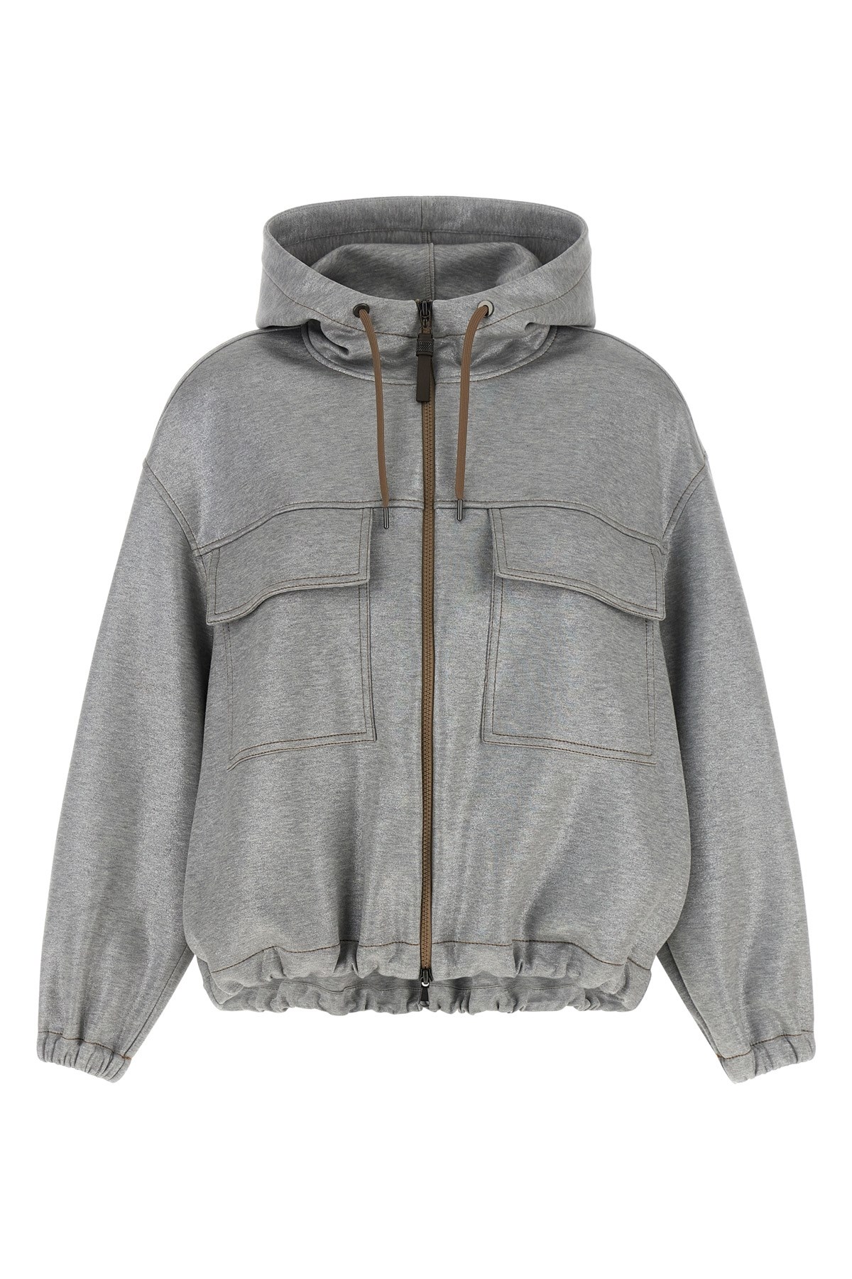 BRUNELLO CUCINELLI BRUNELLO CUCINELLI Bomberjacke "Shiny Zipper Pull"　BRUNELLO CUCINELLI ボンバージャケット「シャイニー ジッパー プル」