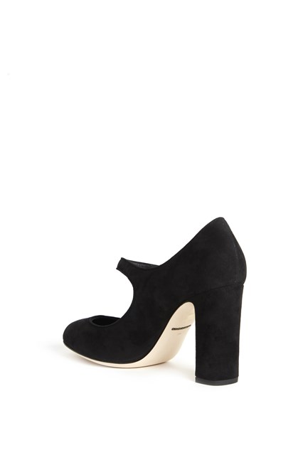 'Mary Jane' suede heel shoes with gold 'DG' detail