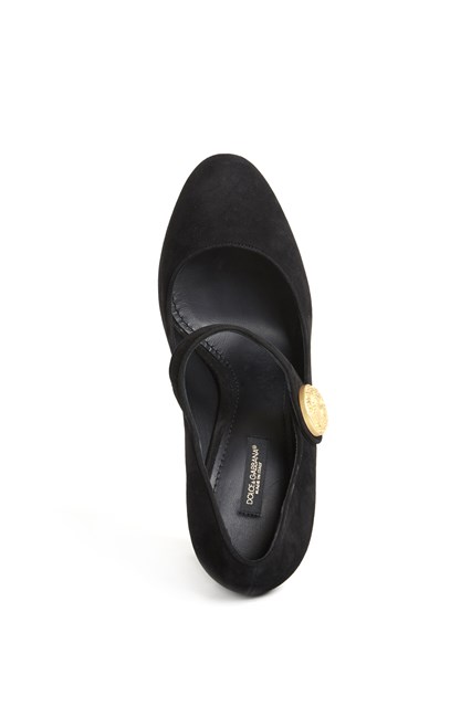 'Mary Jane' suede heel shoes with gold 'DG' detail