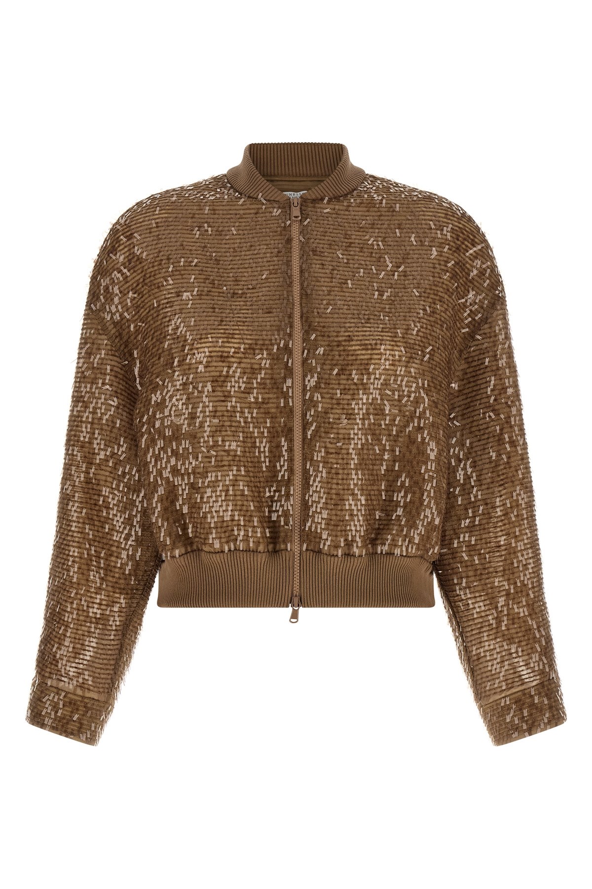 Brunello Cucinelli Zip Cardigan In Brown