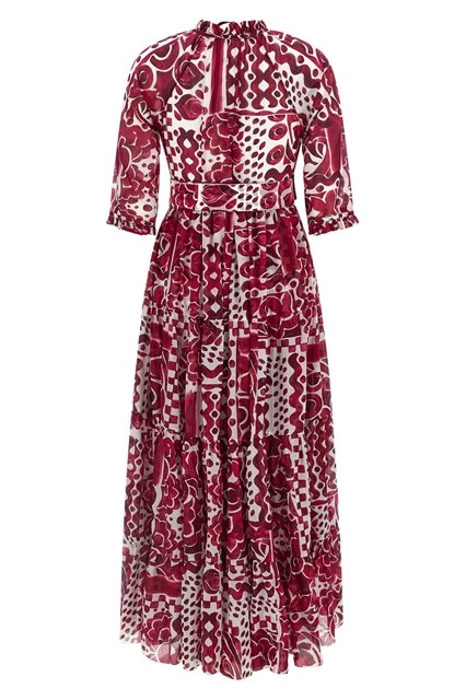white christmas dresses Jules Printed Poplin Dress in White Multi main image 0