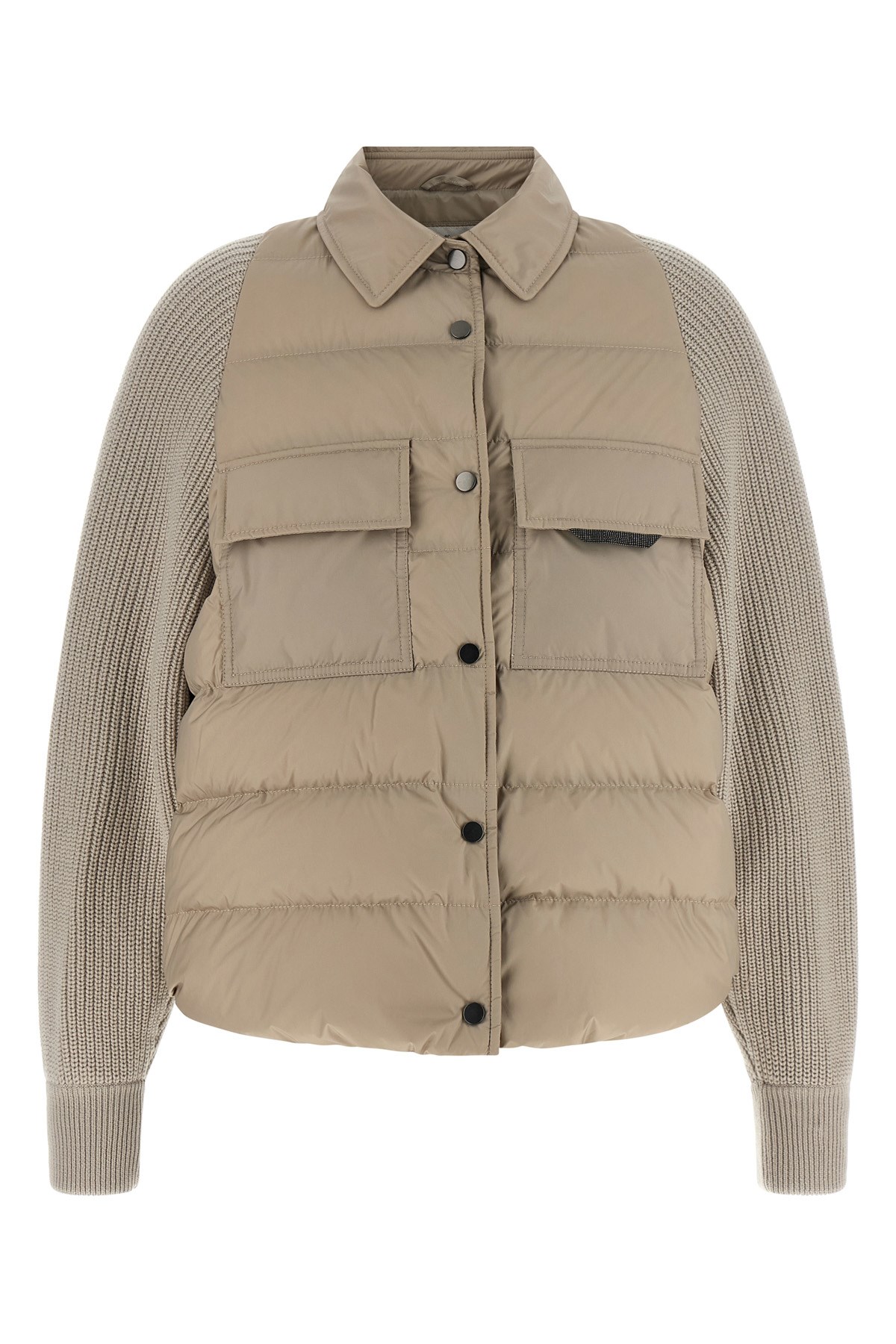 BRUNELLO CUCINELLI 'Shiny Flap Detail' Down Jacket